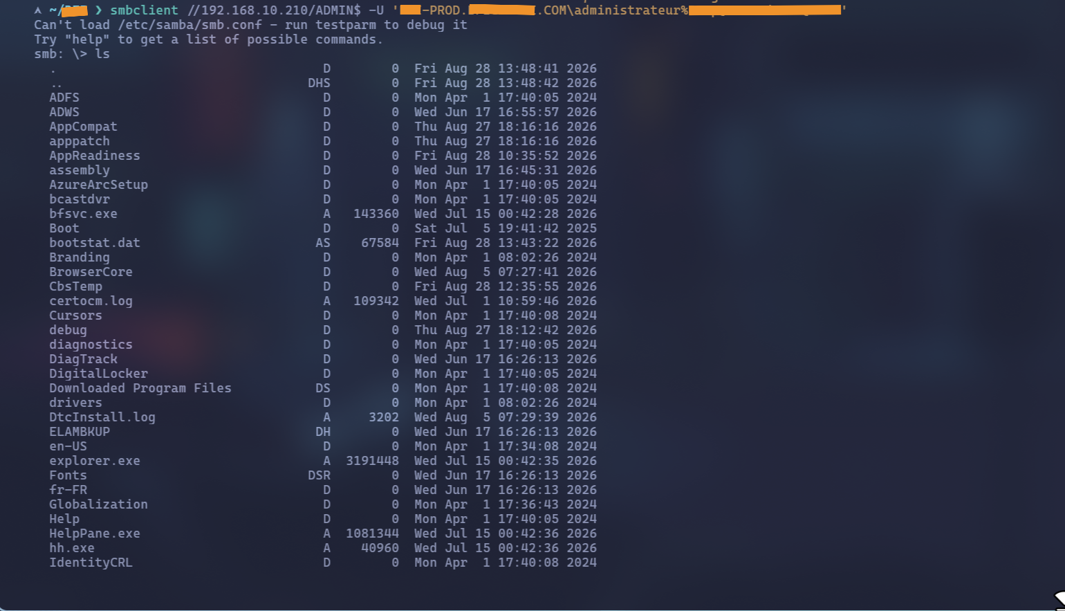accessing the admin share